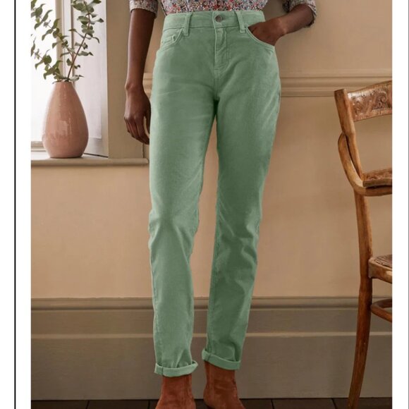 EUC Women's BODEN Denim Cord Girlfriend Pant Light Green | Size 12R - Picture 3 of 14